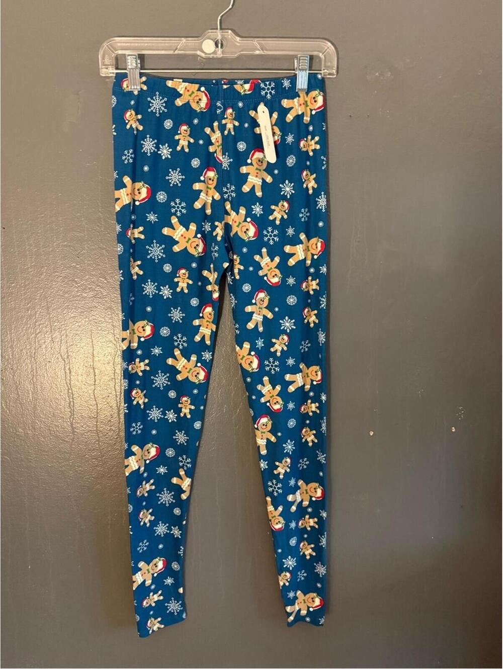Eevee Women's Blue Gingerbread Print Ankle Leggings with Tags